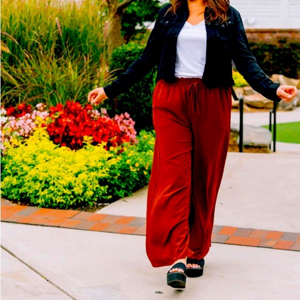 Burnt Orange Wide Leg Pants
